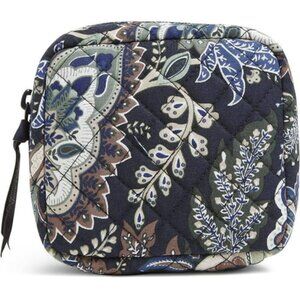 Vera Bradley Blue and Green Floral Quilted Pouch
